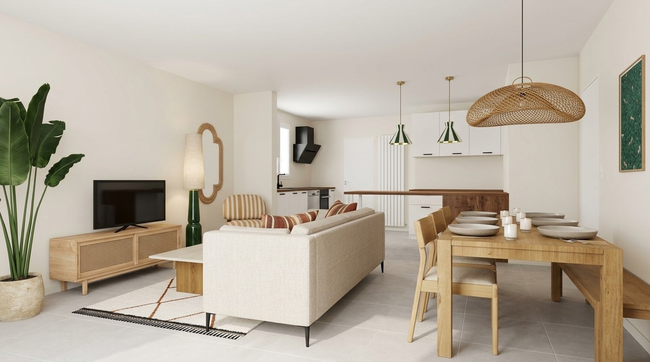 Appartement T4 meubl� avec jardin - 82 m2 - Saint-Andr�-des-Eaux